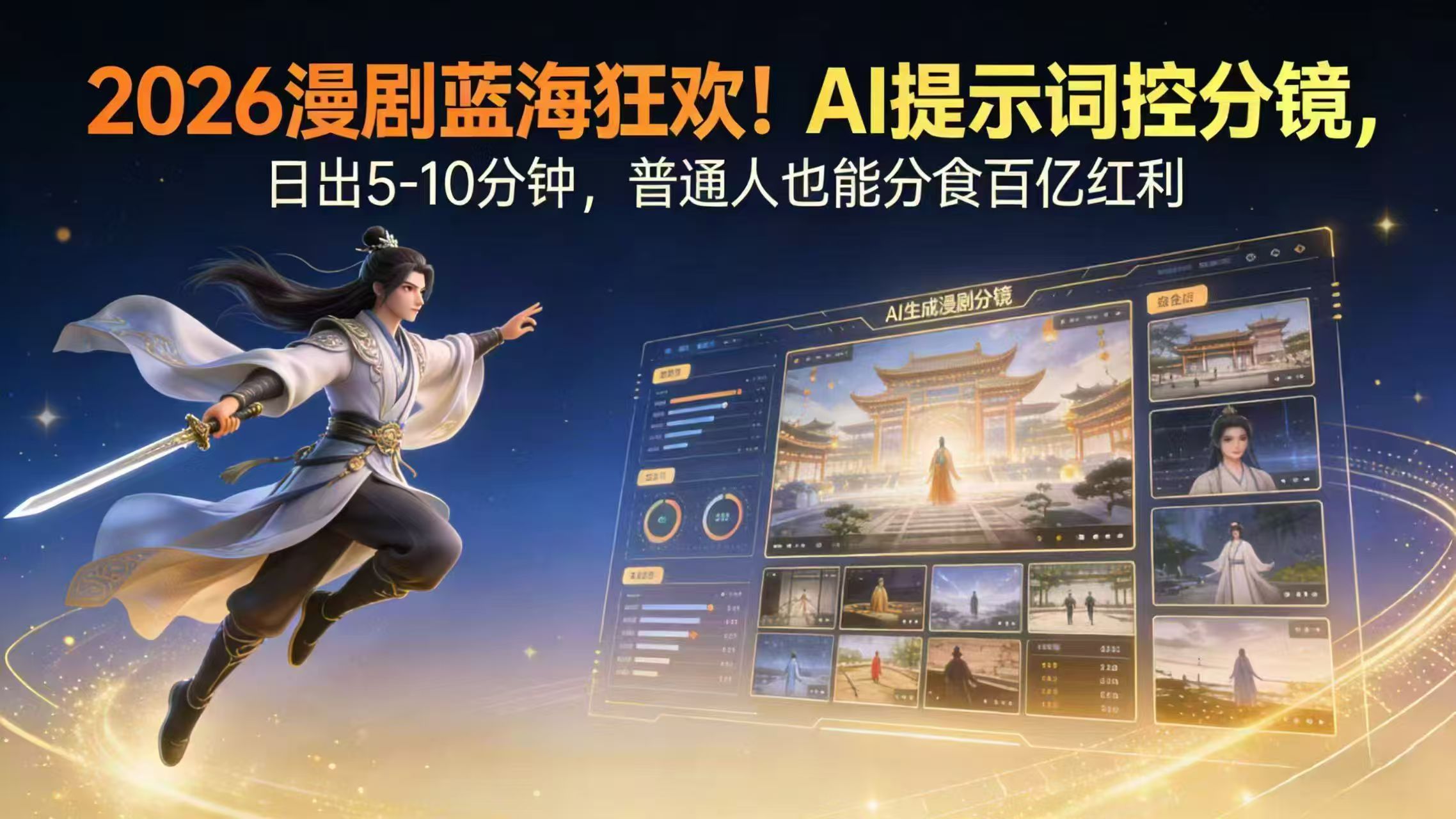 2026漫剧红利实锤！ AI 提示词控分镜， 普通人也能轻松月入过万-hl998