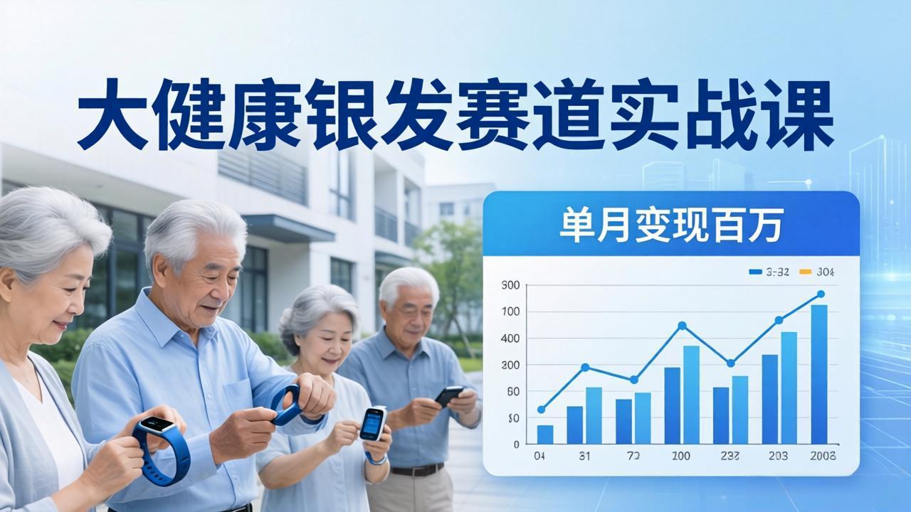 大健康银发赛道实战课：拆解视频号线索型 IP 单月变现百万逻辑，教你精准获客高效变现-hl998
