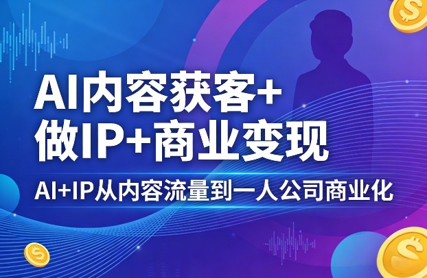 AI内容获客+做IP+商业变现，AI+IP从内容流量到一人公司商业化-hl998