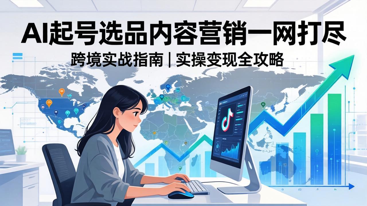 2026 TikTok 跨境AI实操：从零基础到变现全流程，AI起号选品内容营销一网打尽-hl998