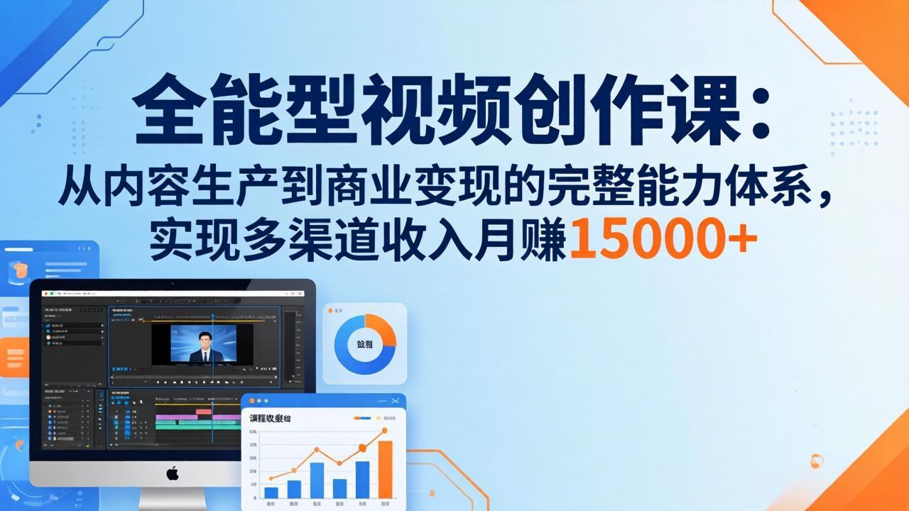 全能型视频创作课-26年3月更新：从内容生产到商业变现的完整能力体系，多渠道收入月赚15000+-hl998