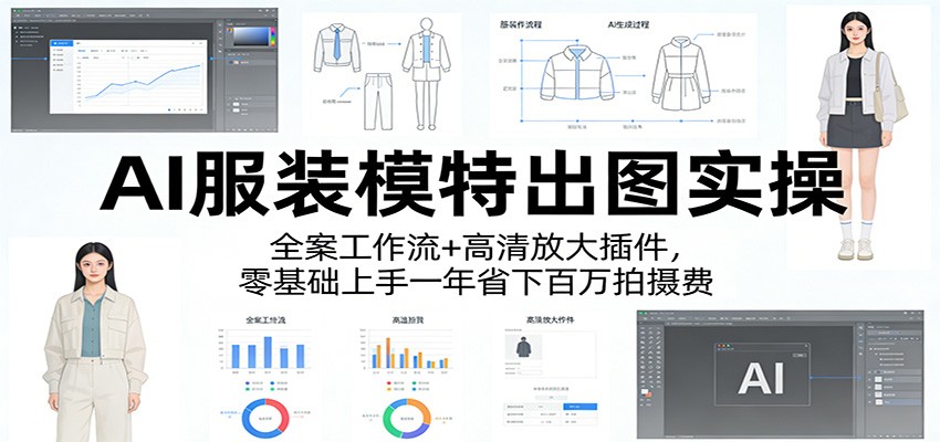 AI服装模特出图实操：全案工作流+ 高清放大插件，零基础上手一年省下百万拍摄费-hl998