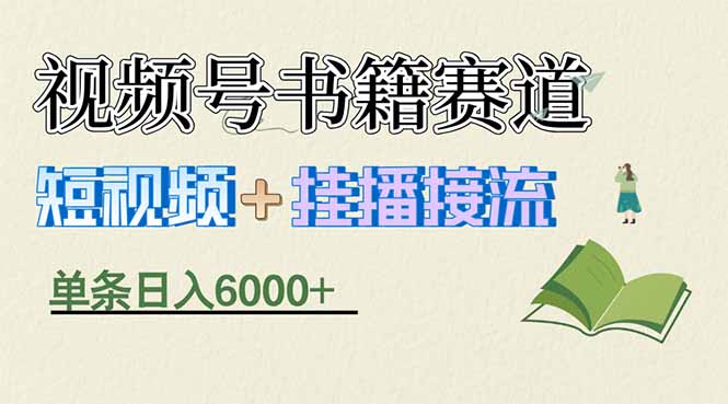 揭秘视频号书籍赛道短视频带货，一条短视频通过挂播接流，躺赚6000+-hl998