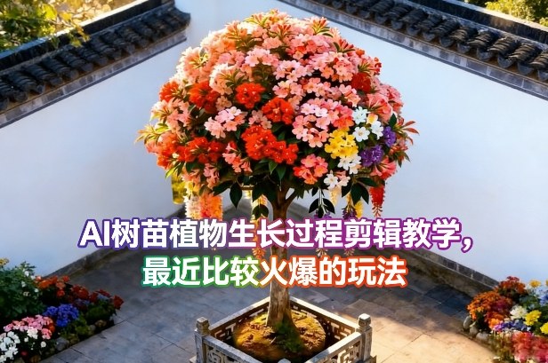 AI树苗植物生长过程剪辑教学，最近比较火爆的玩法-hl998