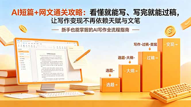 AI短篇+网文通关攻略-更新4月：看懂就能写、写完就能过稿，让写作变现不再依赖天赋与文笔-hl998