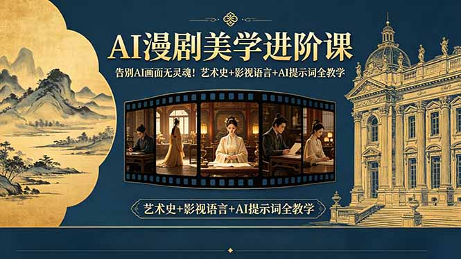 告别AI画面无灵魂！AI漫剧美学进阶课，艺术史+影视语言+AI提示词全教学-hl998