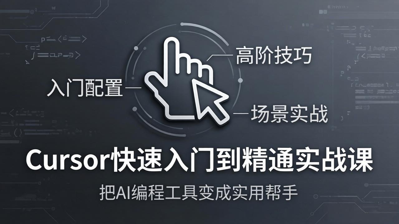 Cursor快速入门到精通实战课：入门配置+高阶技巧+场景实战，把AI编程工具变成实用帮手-hl998
