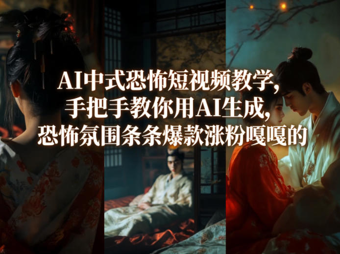 AI中式恐怖短视频教学，手把手教你用AI生成，恐怖氛围条条爆款涨粉嘎嘎的-hl998
