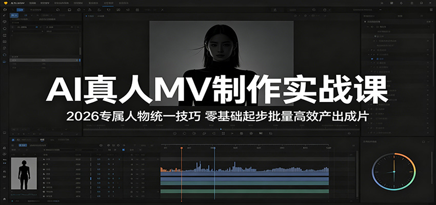 AI真人MV制作实战课：2026专属人物统一技巧，零基础起步批量高效产出成片-hl998