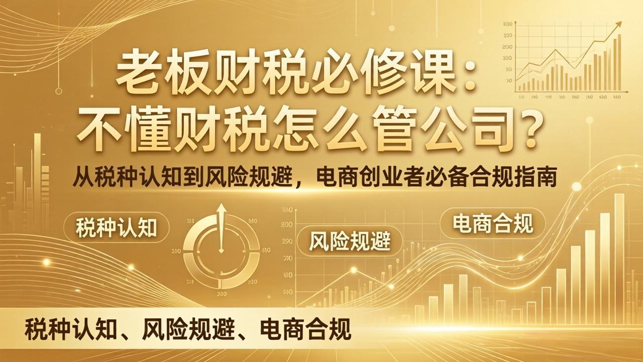 老板财税必修课：不懂财税怎么管公司？从税种认知到风险规避，电商创业者必备合规指南-hl998
