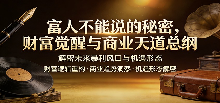 富人不能说的秘密，财富觉醒与商业天道总纲，解密未来暴利风口与机遇形态-hl998