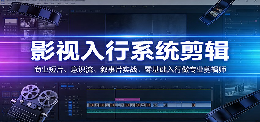 影视系统剪辑，商业短片、意识流、叙事片实战，零基础入行做专业剪辑师-hl998