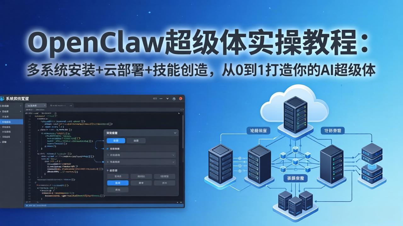 OpenClaw-小龙虾 超级体实操教程：多系统安装+云部署+技能创造，从0到1打造你的AI超级体-hl998