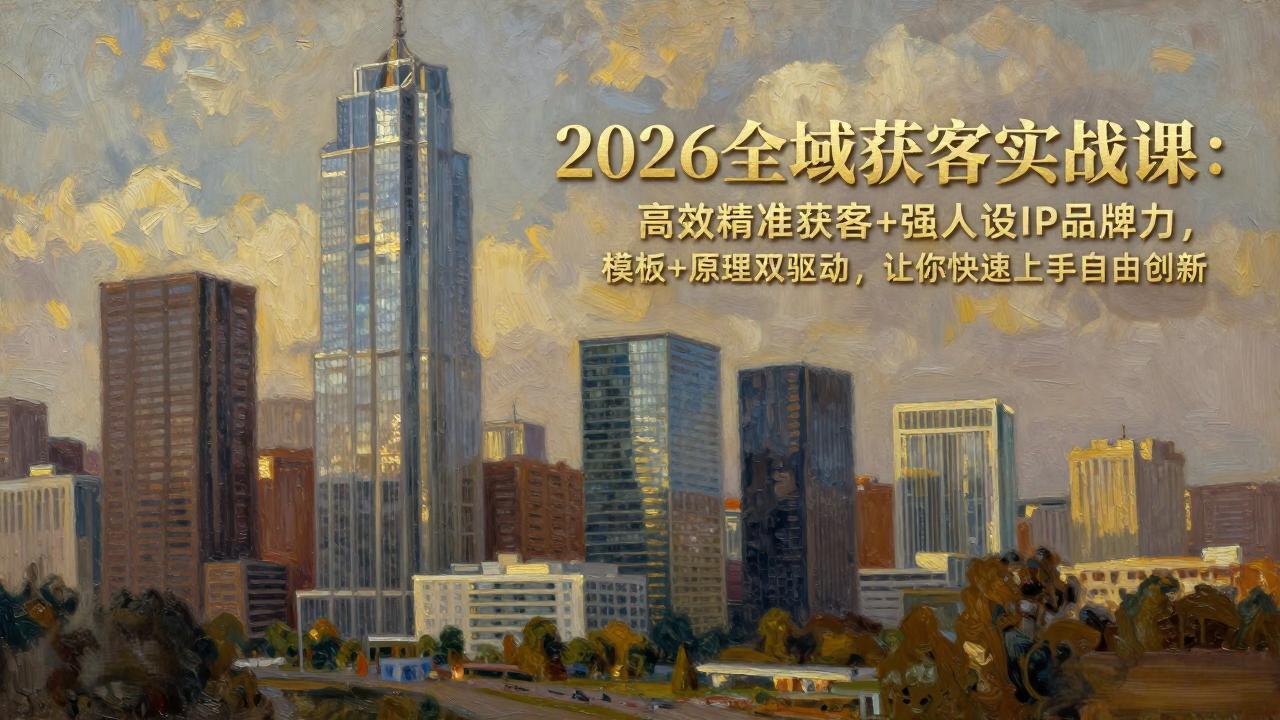 2026全域获客实战课：高效精准获客+强人设IP品牌力，模板+原理双驱动，让你快速上手自由创新-hl998