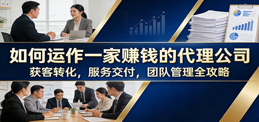 如何运作一家赚钱的代理公司：获客转化，服务交付，团队管理全攻略-hl998