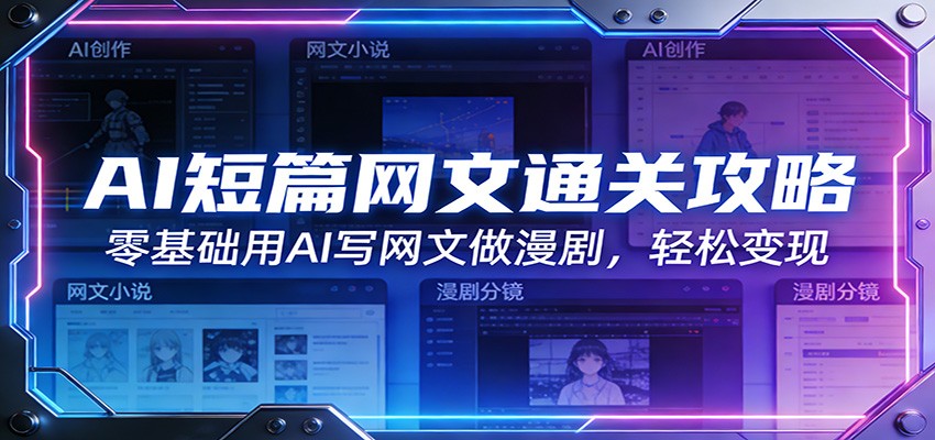 AI短篇网文通关攻略：零基础用AI写网文做漫剧，轻松变现-hl998