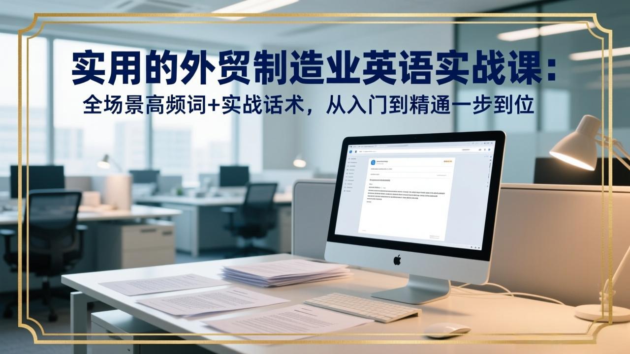 实用的外贸制造业英语实战课：全场景高频词+实战话术，从入门到精通一步到位-hl998
