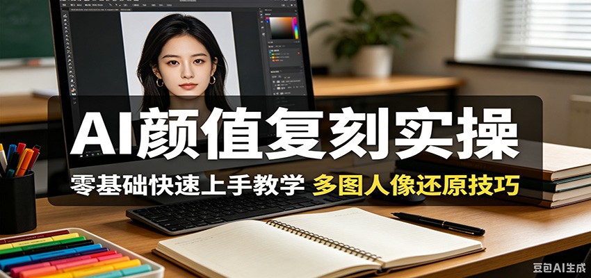 AI颜值复刻实操，零基础快速上手教学，多图人像还原技巧-hl998