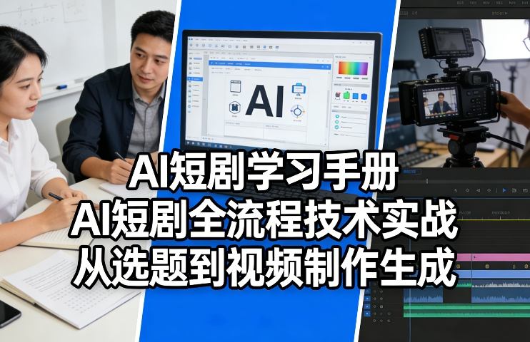 AI短剧学习手册，AI短剧全流程技术实战，从选题到视频制作生成-hl998