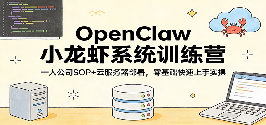 OpenClaw小龙虾系统训练营：一人公司SOP，云服务器部署，零基础快速上手实操-hl998