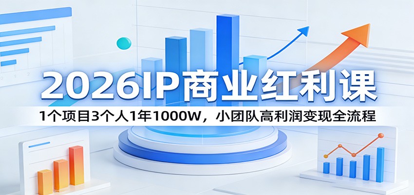 2026IP商业红利课：1个项目3个人1年1000W，小团队高利润变现全流程-hl998