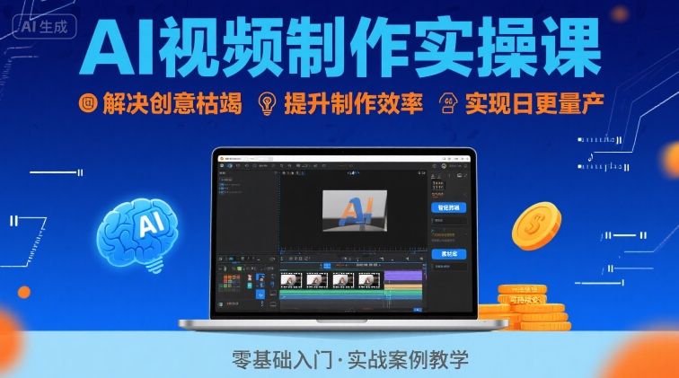 Ai视频制作实操课，解决创意枯竭、效率低下痛点，实现日更量产可持续变现(更新26年3月)-hl998