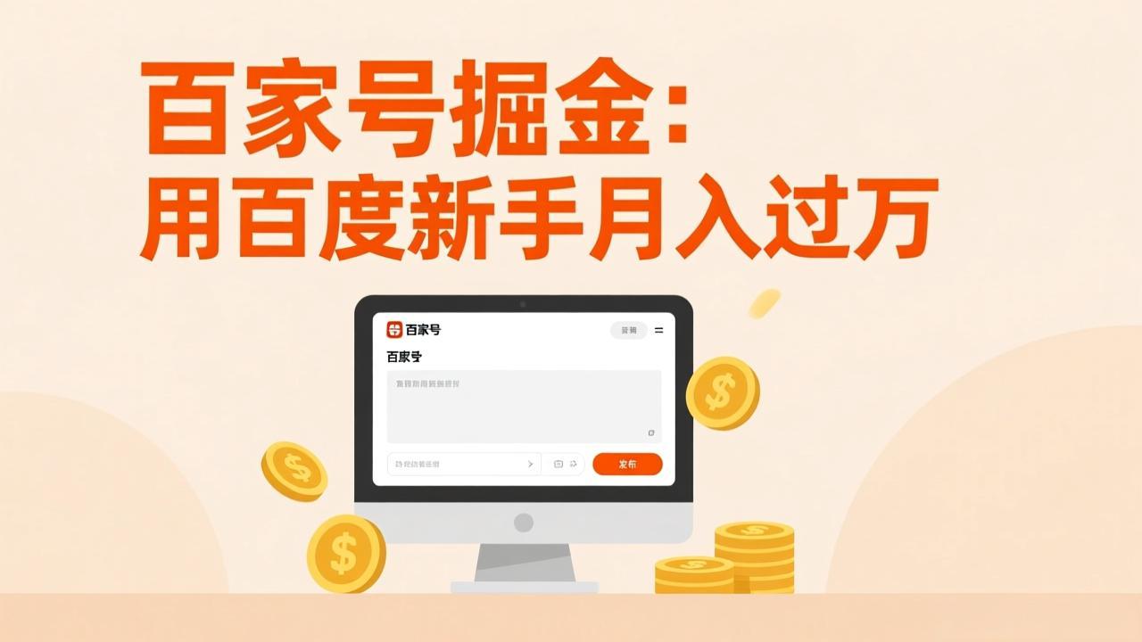 百家号掘金：用百度新手月入过万，日入300，无需引流，全新手机搬砖项目-hl998