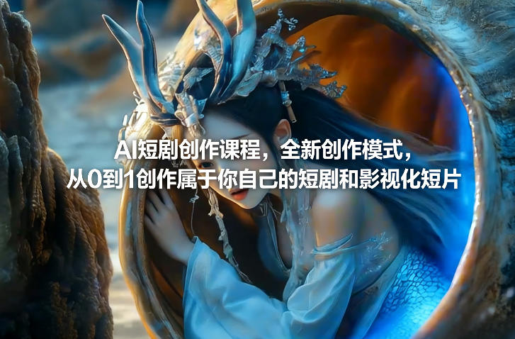 AI短剧创作课程，全新创作模式，从0到1创作属于你自己的短剧和影视化短片-hl998