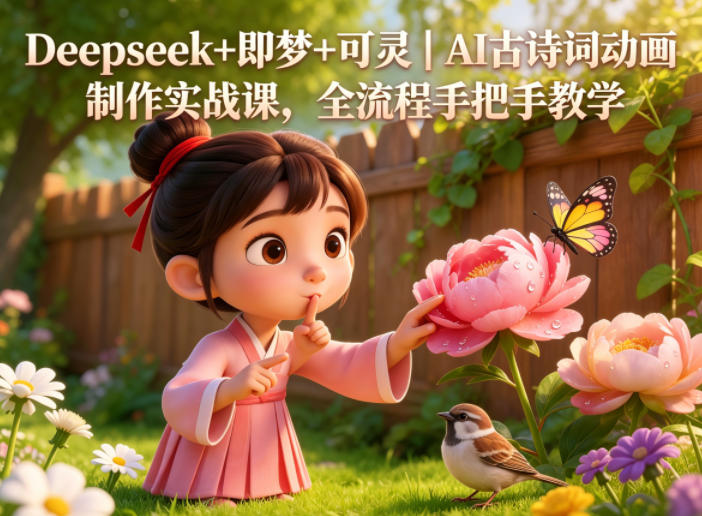 Deepseek+即梦+可灵｜AI古诗词动画制作实战课，全流程手把手教学-hl998