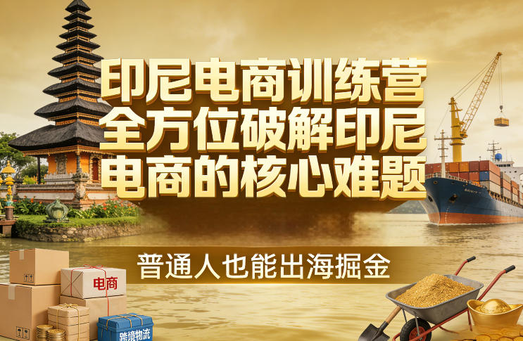 印尼电商训练营，全方位破解印尼电商的核心难题，普通人也能出海掘金-hl998