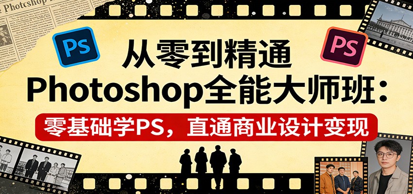 从零到精通Photoshop全能大师班：零基础学PS，直通商业设计变现-hl998