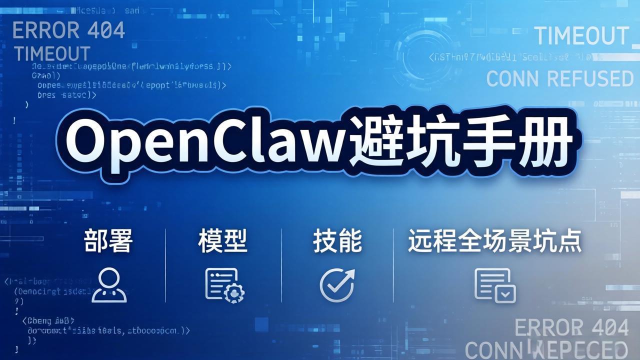 OpenClaw避坑手册：部署+模型+技能+远程全场景坑点，一次性给你说全，少走弯路-hl998