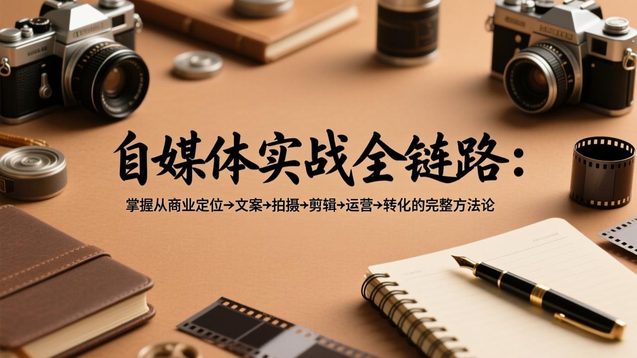 自媒体实战全链路：掌握从商业定位→文案→拍摄→剪辑→运营→转化的完整方法论-hl998