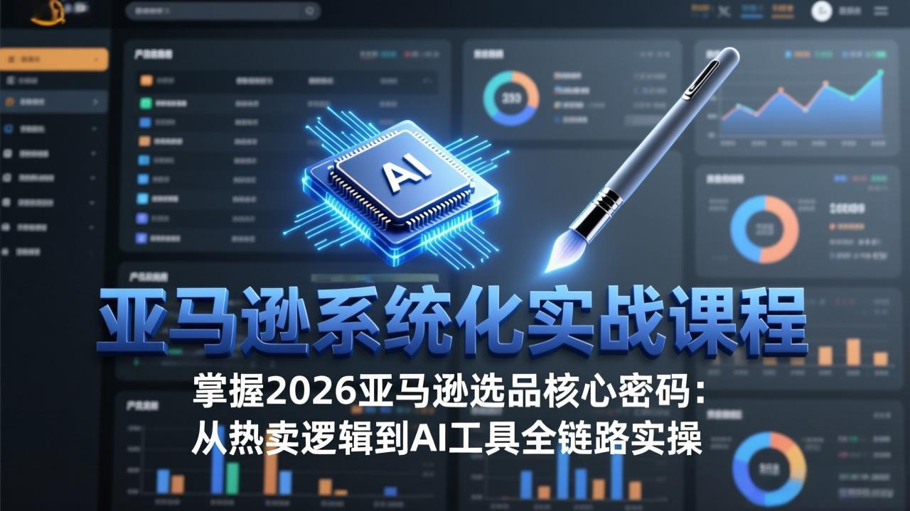亚马逊系统化实战课-更新3月：2026最新选品方法论，从热卖原因分析到AI作图，提升选品成功率-hl998