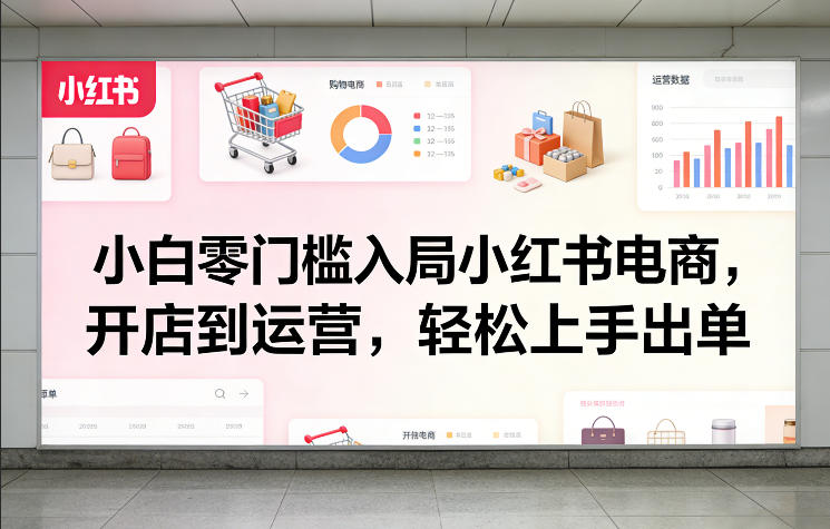 小白零门槛入局小红书电商，开店到运营，轻松上手出单-hl998