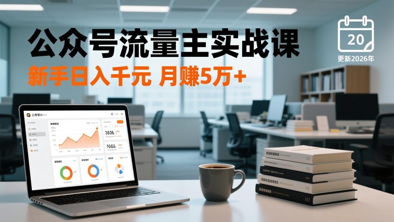 公众号流量主实战课-更新26年3月，爆文写作、流量池运营、多平台分发，新手日入千元月赚5w+-hl998