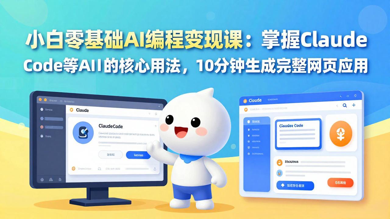 小白零基础AI编程变现课：掌握Claude Code等AI工具的核心用法，10分钟生成完整网页应用-hl998