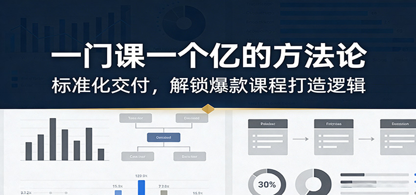 一门课一个亿的方法论：标准化交付，解锁爆款课程打造逻辑-hl998