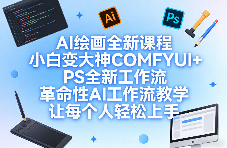 AI绘画全新课程，小白变大神COMFYUI+PS全新工作流，革命性AI工作流教学，让每个人轻松上手-hl998