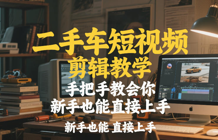 二手车短视频剪辑教学，手把手教会你，新手也能直接上手-hl998