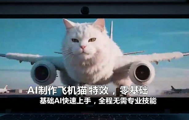 AI制作飞机猫特效，零基础AI快速上手，全程无需专业技能-hl998