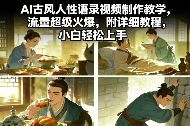AI古风人性语录视频制作教学，流量超级火爆，附详细教程，小白轻松上手-hl998