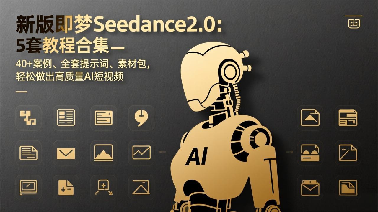 新版即梦Seedance2.0：5套教程合集，40+案例、全套提示词、素材包，轻松做出高质量AI短视频-hl998