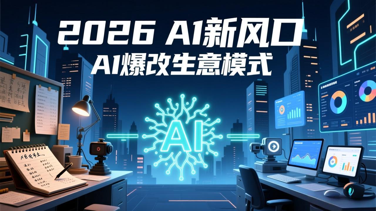 2026年AI创富新风口，用人工智能爆改你的生意模式，从短视频到直播全面降本增效抢占先机-hl998