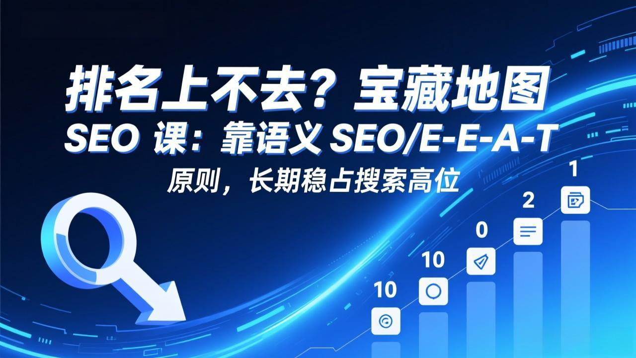 排名上不去？宝藏地图 SEO 课：靠语义 SEO+E-E-A-T 原则，长期稳占搜索高位-hl998