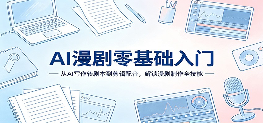 AI漫剧零基础入门：从AI写作转剧本到剪辑配音，解锁漫剧制作全技能-hl998