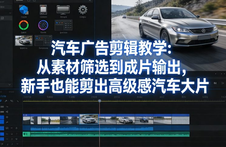 汽车广告剪辑教学：从素材筛选到成片输出，新手也能剪出高级感汽车大片-hl998