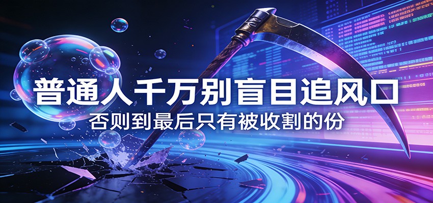 付费文章《通人千万别盲目追风口》否则到最后只有被收割的份-hl998