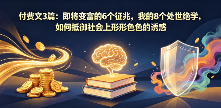 付费文3篇：即将变富的6个征兆，我的8个处世绝学，如何抵御社会上形形色色的诱惑-hl998