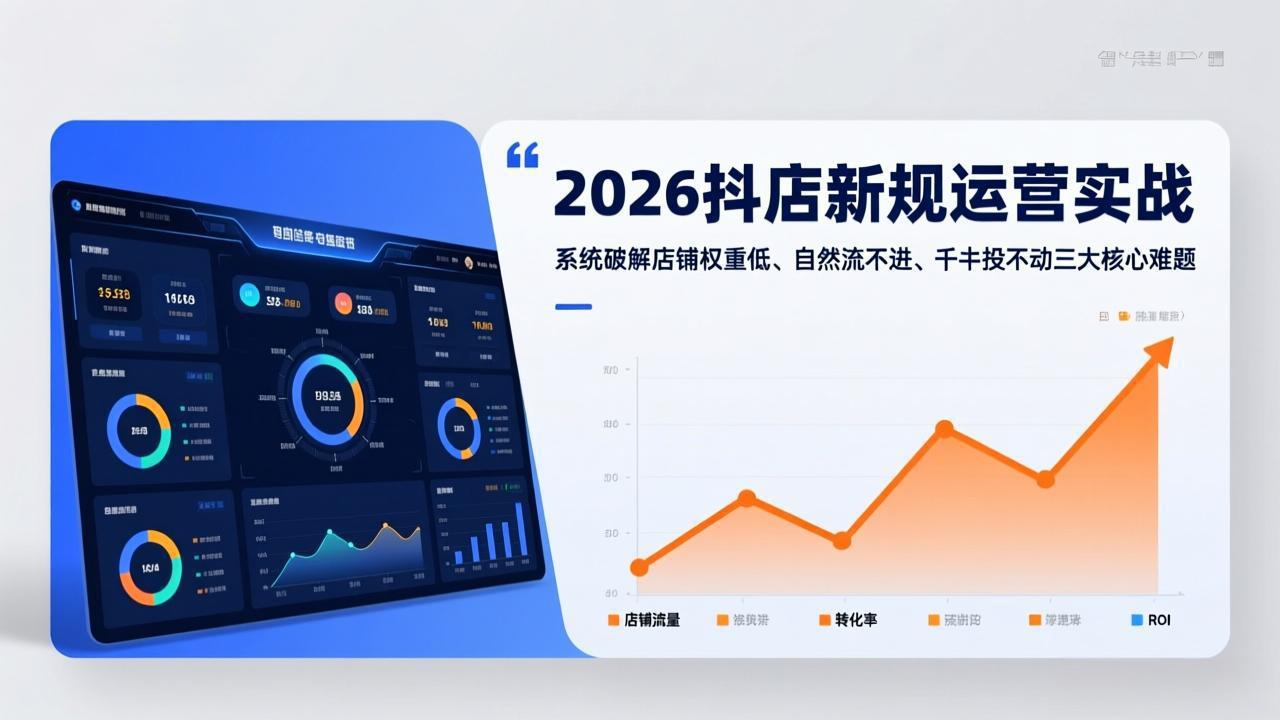 2026抖店新规运营实战：系统破解店铺权重低、自然流不进、千川投不动三大核心难题-hl998